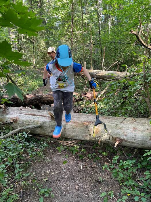 My nephew and I collecting litter