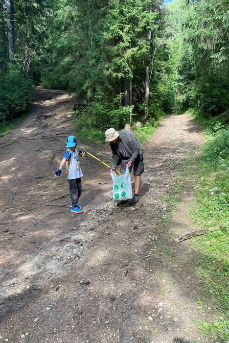 My nephew and I collecting litter 2